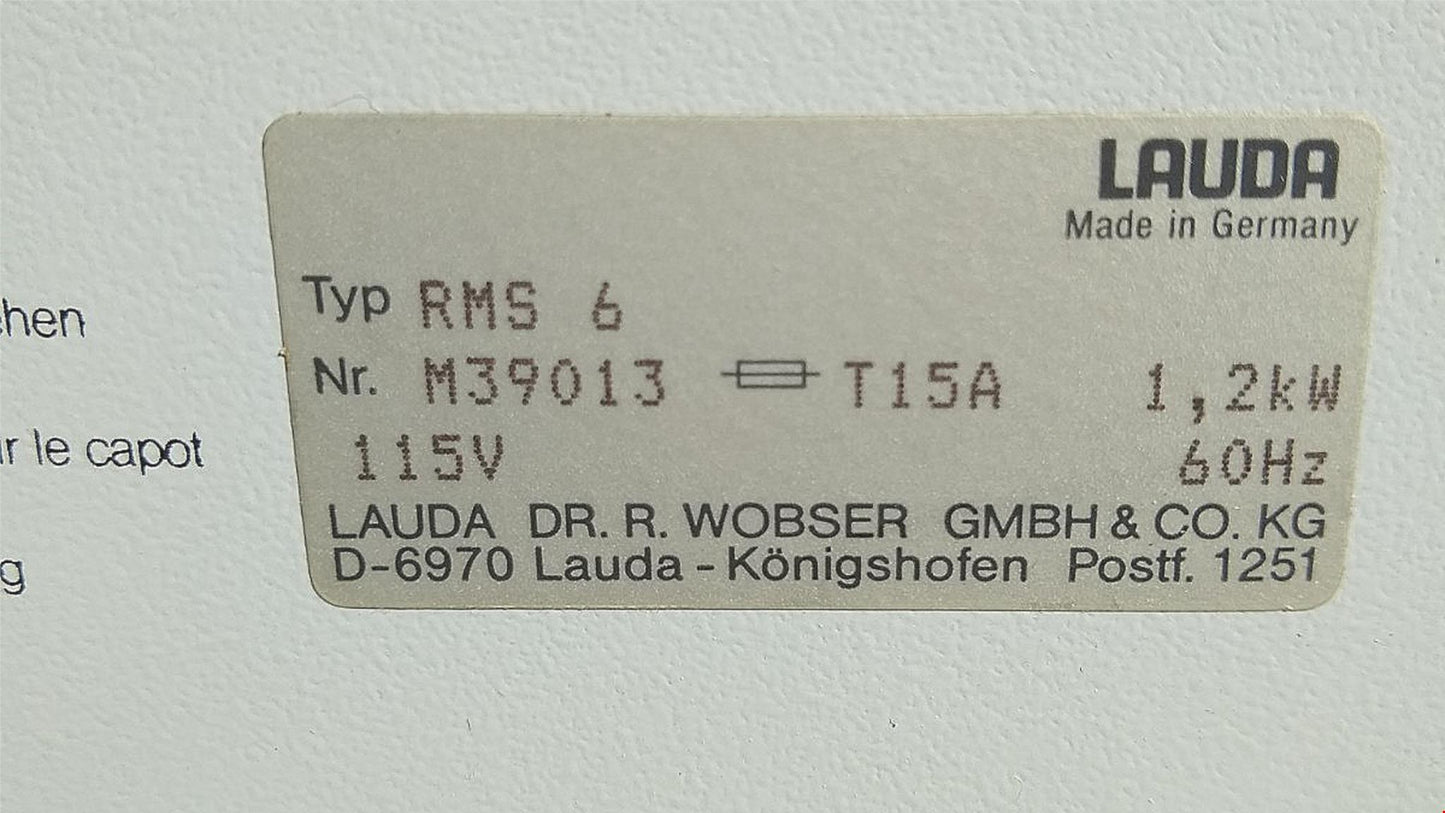 BRINKMANN LAUDA RMS6 CIRCULATING CHILLER FREE SHIPPING