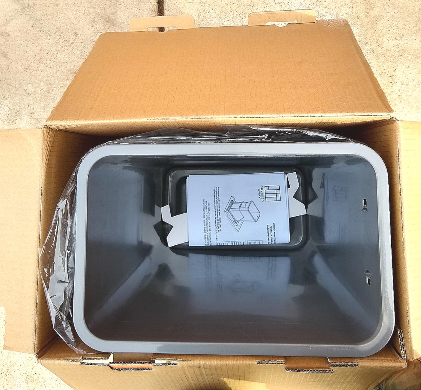 SQUARED AWAY 10x16x19" UNDER CABINET SLIDING TRASH CAN 90DAYWARRANTY FREE SHIP