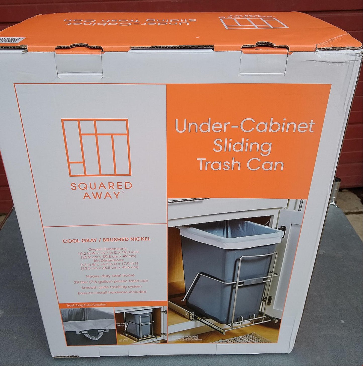 SQUARED AWAY 10x16x19" UNDER CABINET SLIDING TRASH CAN 90DAYWARRANTY FREE SHIP