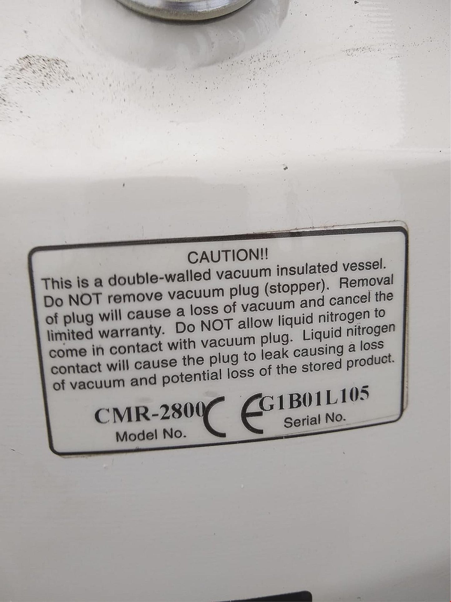 THERMOLYNE DEWAR LOCATOR 8 CMR-2800 CRYOGENIC STORAGE TANK NITROGEN MONITOR