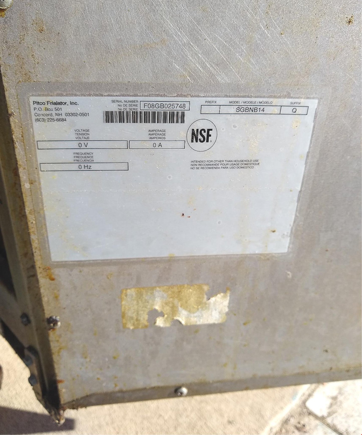 PITCO FRIALATOR SGBNB14 FRIES BREAD BATTER FRY DUMP STATION WARMER FREE SHIP