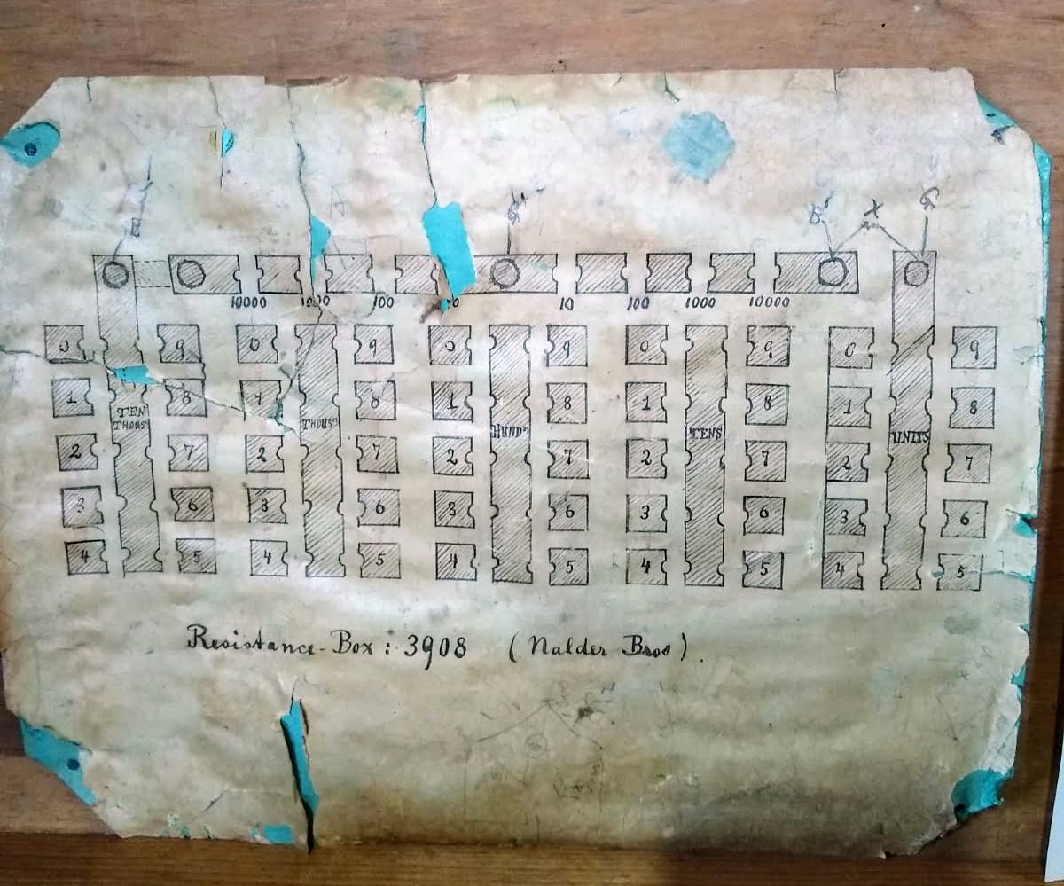 VINTAGE HISTORIC NALDER BROS of LONDON POTENTIOMETER RESISTANCE BOX 27"x13"x11"