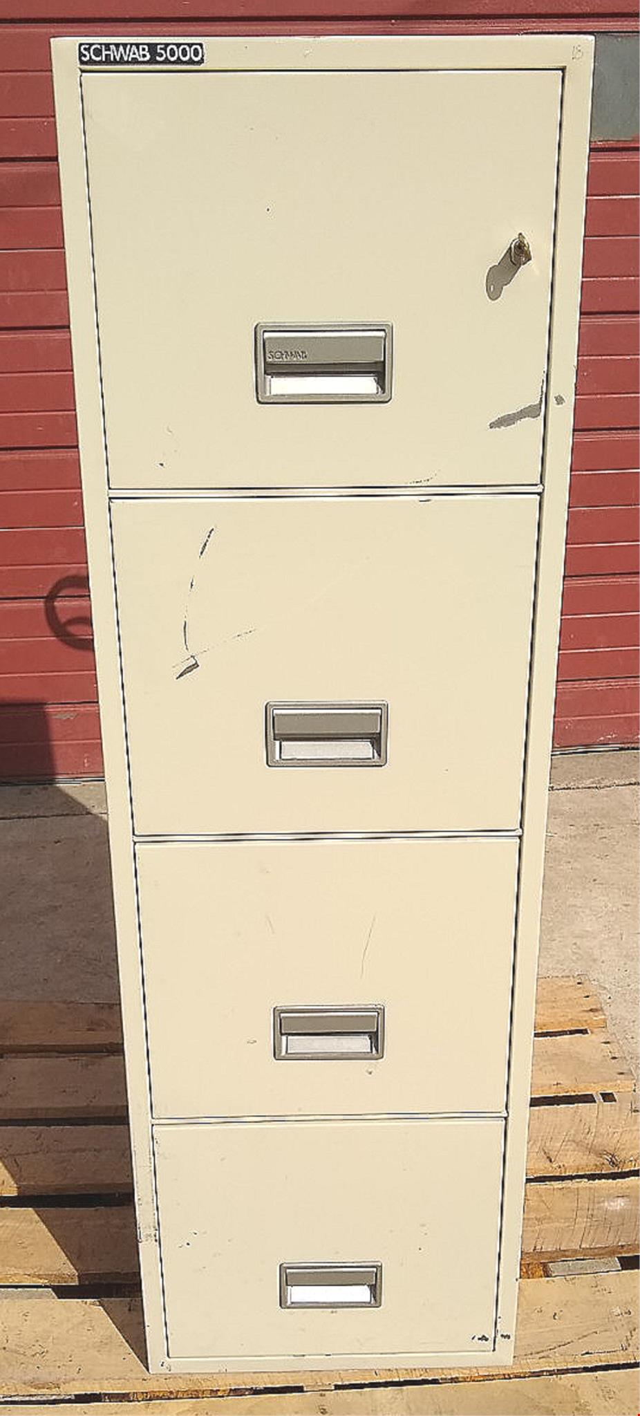 SCHWAB 5000 FIRE PROOF FILE CABINET with KEY PERFECT CONDITION FREE SHIP