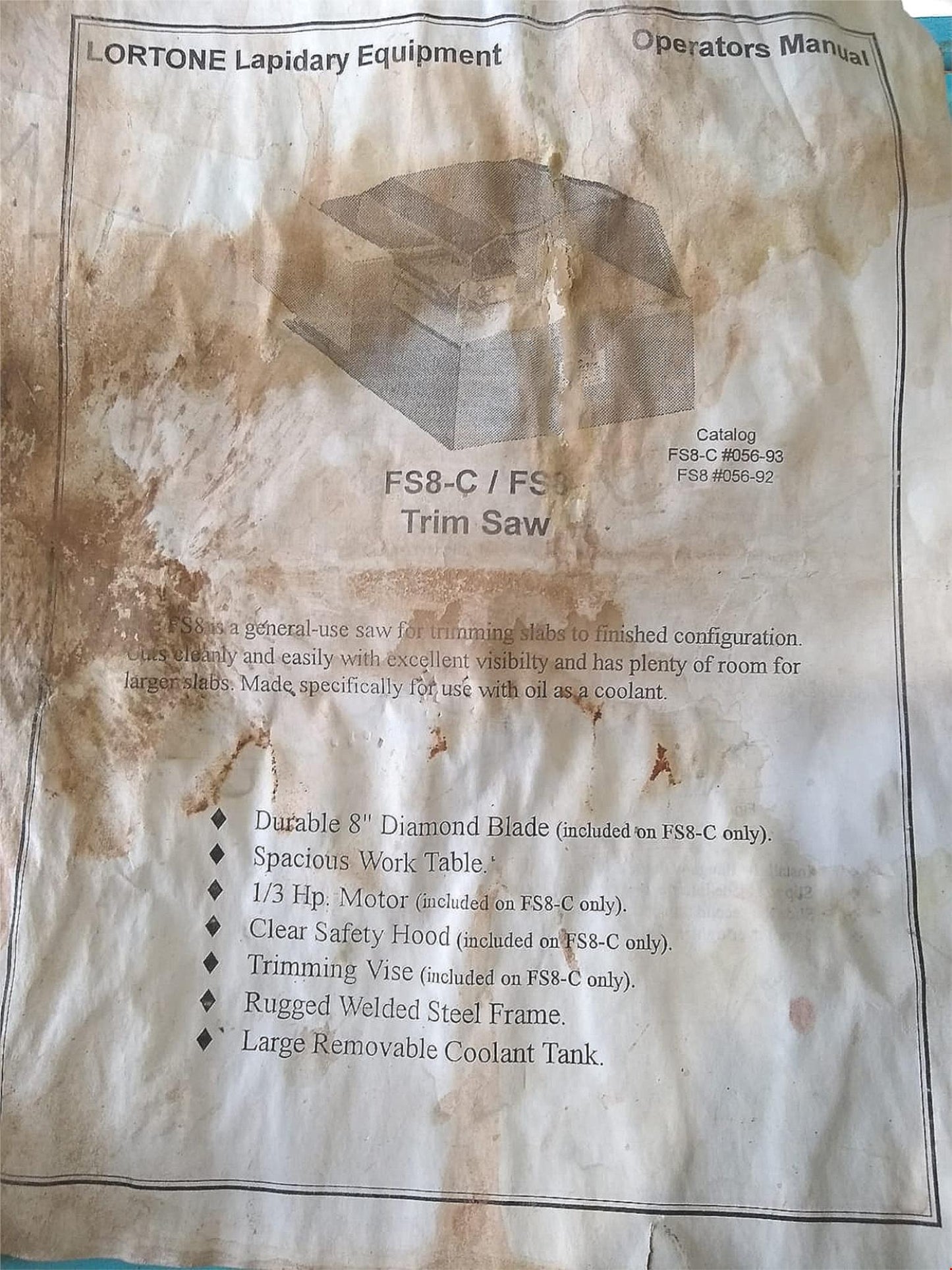 LORTONE FS8 LAPIDARY TRIM SAW POLISHER WATCH VIDEO FREE SHIP