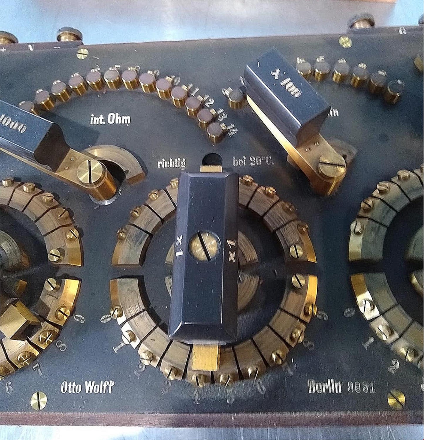 VINTAGE 1911 OTTO WOLFF HISTORIC BERLIN POTENTIOMETER RESISTANCE BOX 17"x9.5"x8"