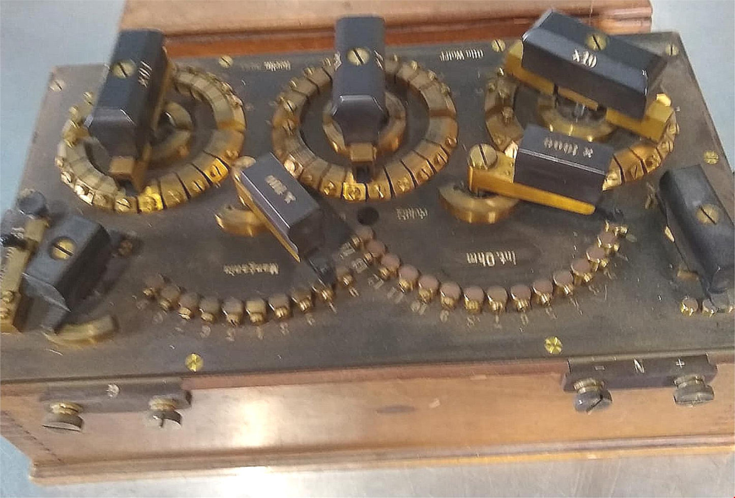VINTAGE 1911 OTTO WOLFF HISTORIC BERLIN POTENTIOMETER RESISTANCE BOX 17"x9.5"x8"