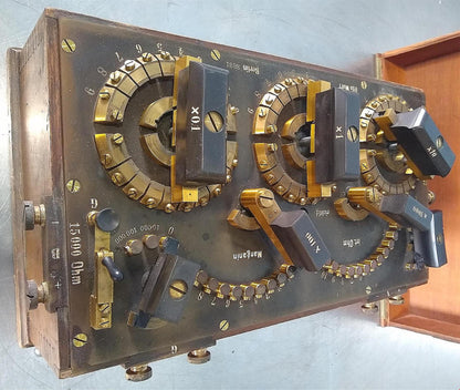 VINTAGE 1911 OTTO WOLFF HISTORIC BERLIN POTENTIOMETER RESISTANCE BOX 17"x9.5"x8"
