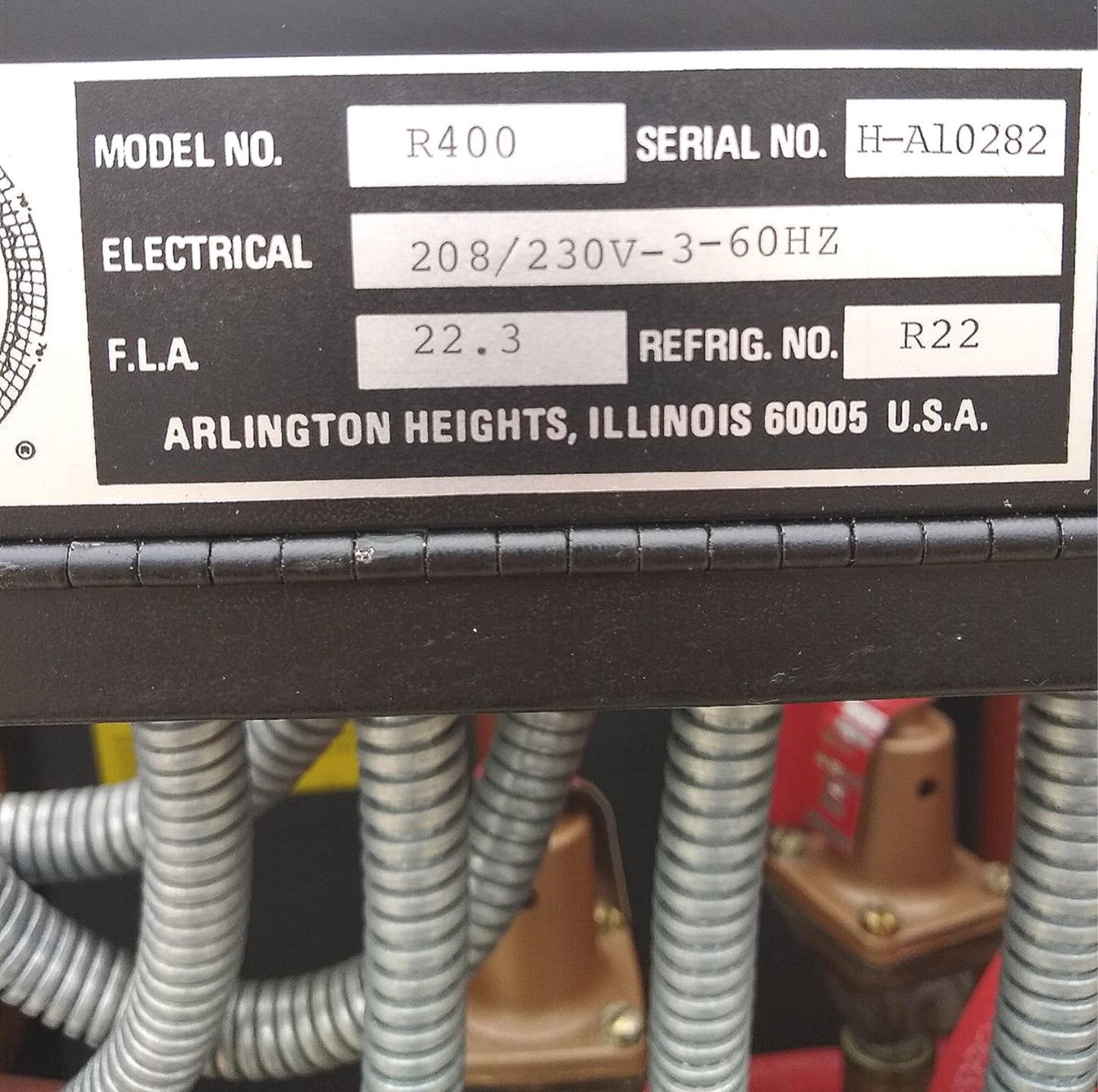 HASKRIS R400 WATERCOOL 3PHASE CHILLER FLOW HEAT EXCHANGER RECIRCULATING WARRANTY