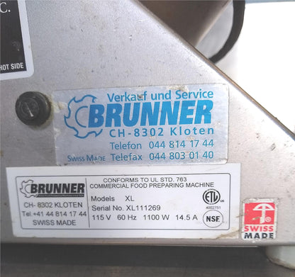 BRUNNER ANLIKER XL COMMERCIAL FOOD CHOPPER PIPER with BLADE NOPUSHLEVER FREESHIP