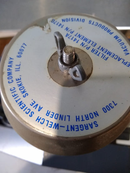 WARRANTY WELCH BELT DRIVEN DUOSEAL MODEL 1402 VACCUM PUMP 1x10⁻⁴ torr WATCHVIDEO