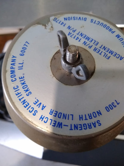 WARRANTY WELCH BELT DRIVEN DUOSEAL MODEL 1402 VACCUM PUMP 1x10⁻⁴ torr WATCHVIDEO