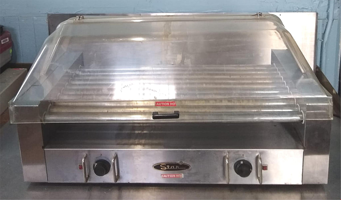 STAR MODEL 45 DOUBLE DECK HOT DOG ROLLER with HOOD WATCH VIDEO FREE SHIPPING