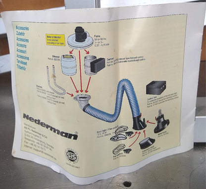 NEDERMAN 8'FOOT SERIES 535 FUME EXTRACTOR ARM HOOD SNORKEL EXHAUST FREE SHIP