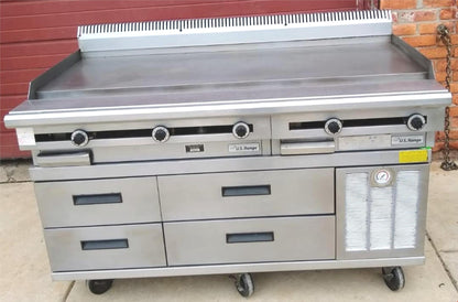 GARLAND 60" C0836-60-1M GAS GRIDDLE & DELFIELD F2962C REFRIG WHEEL BASE FREESHIP