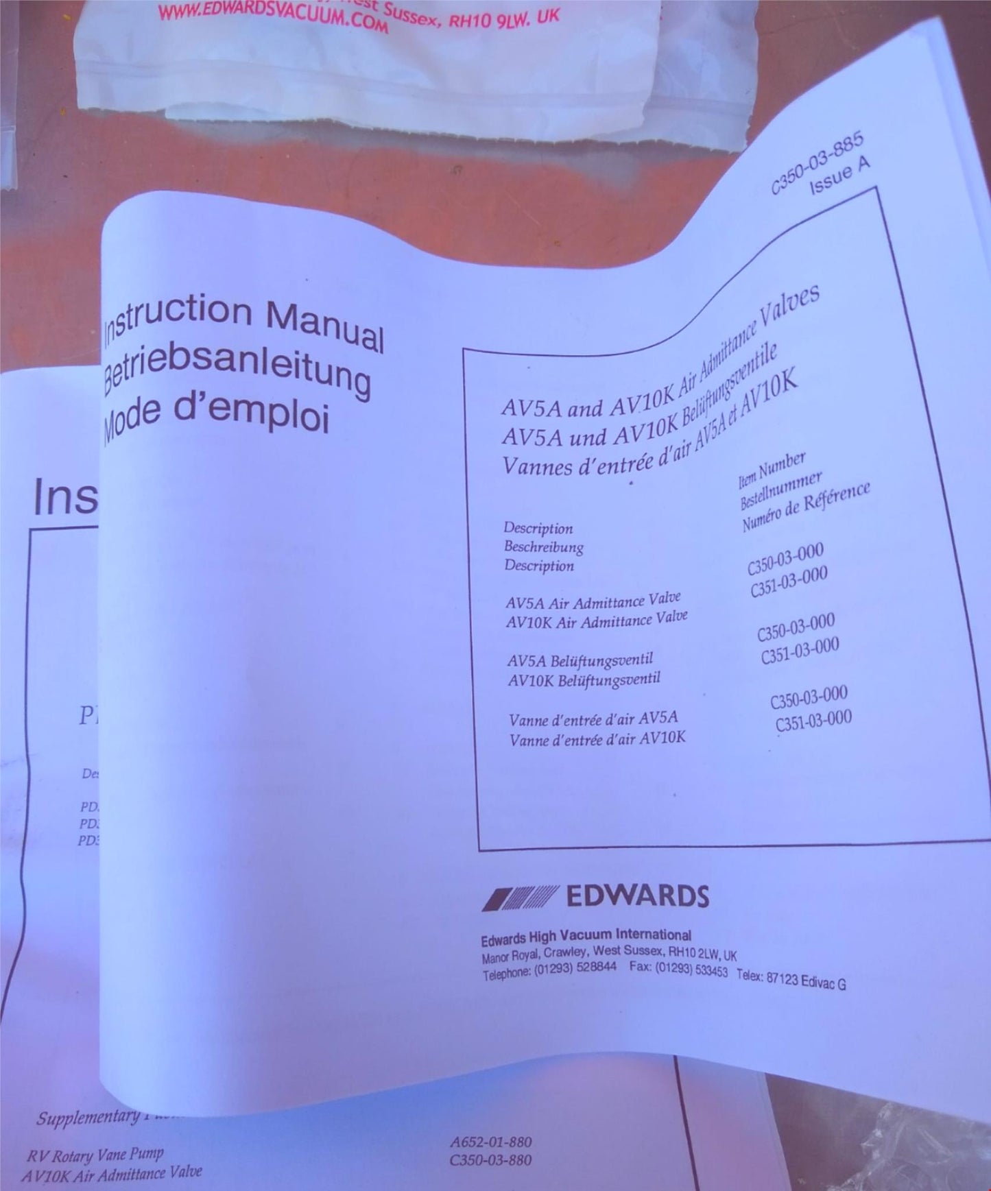 EDWARDS PD3 PLATE DEGASSER VACUUM CHAMBER FILM for ELECTRON MICROSCOPY FREE SHIP