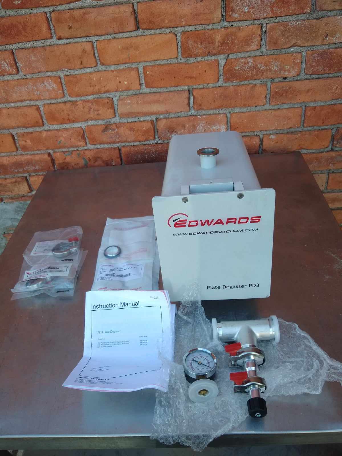 EDWARDS PD3 PLATE DEGASSER VACUUM CHAMBER FILM for ELECTRON MICROSCOPY FREE SHIP