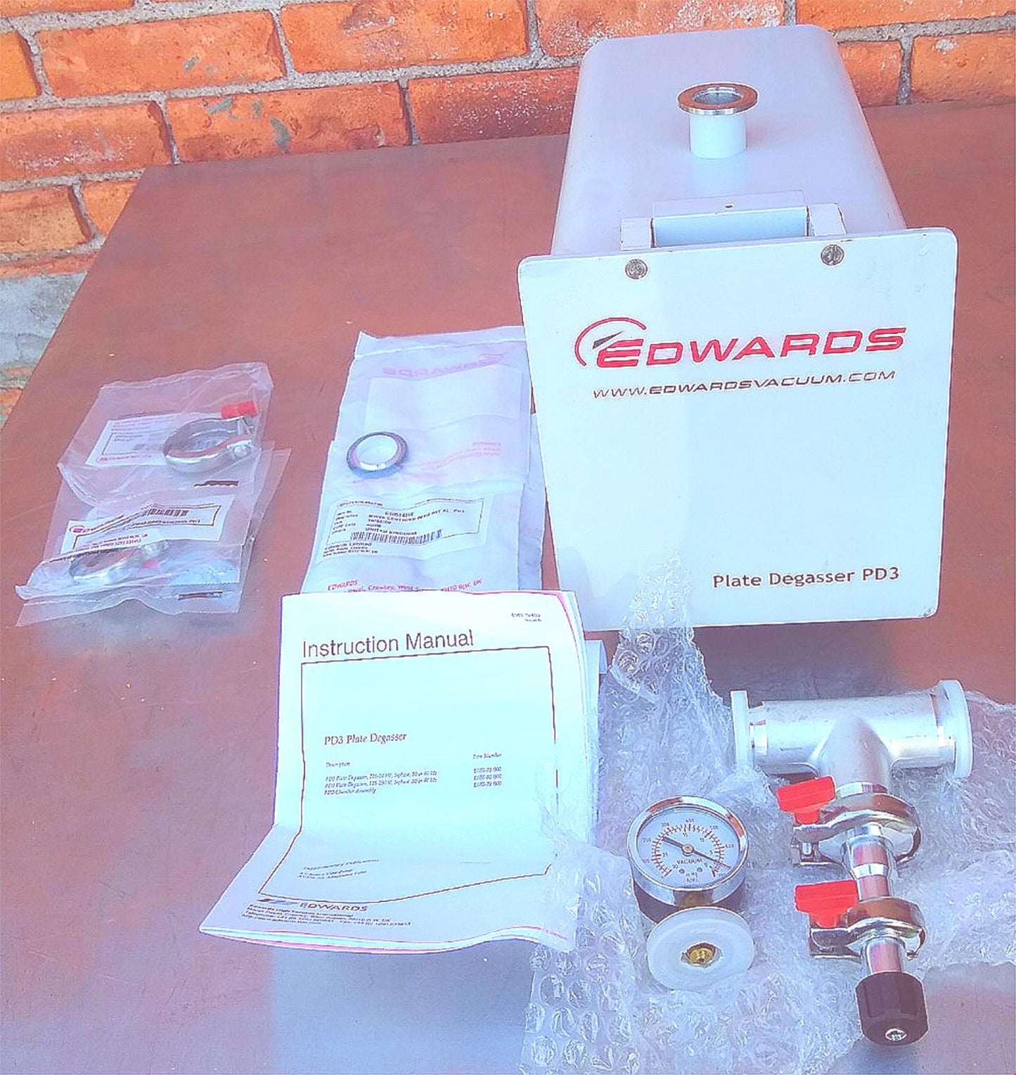 EDWARDS PD3 PLATE DEGASSER VACUUM CHAMBER FILM for ELECTRON MICROSCOPY FREE SHIP