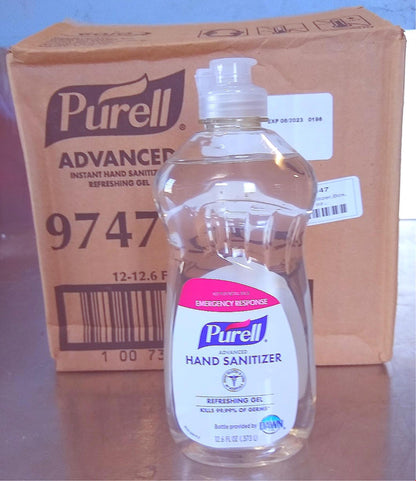 BOX TWELVE BOTTLE PURELL 9747-12-2 ADVANCE FLIP-CAP GEL HAND SANITIZER FREE SHIP