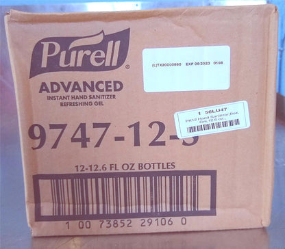 BOX TWELVE BOTTLE PURELL 9747-12-2 ADVANCE FLIP-CAP GEL HAND SANITIZER FREE SHIP