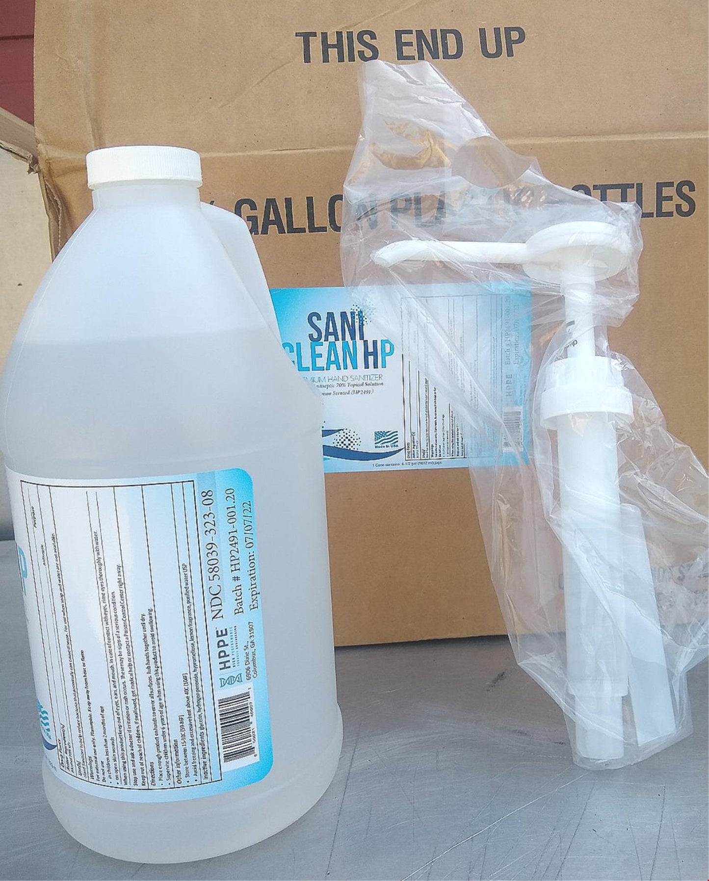 CARTON with SIX 1/2 GALLON BOX SANI CLEAN HAND SANITIZER LEMON SCENTED FREE SHIP
