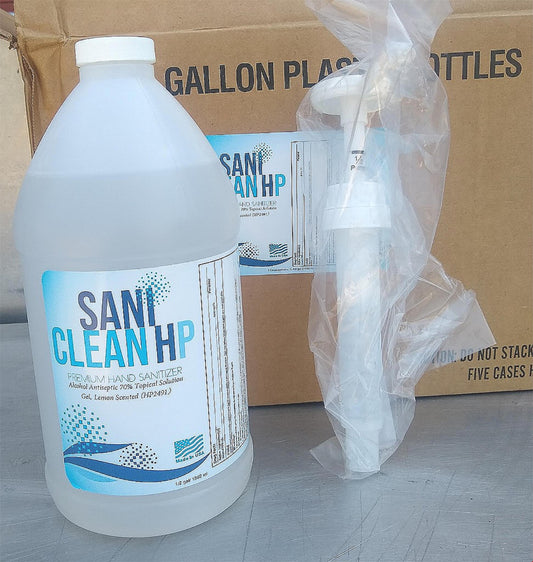 CARTON with SIX 1/2 GALLON BOX SANI CLEAN HAND SANITIZER LEMON SCENTED FREE SHIP