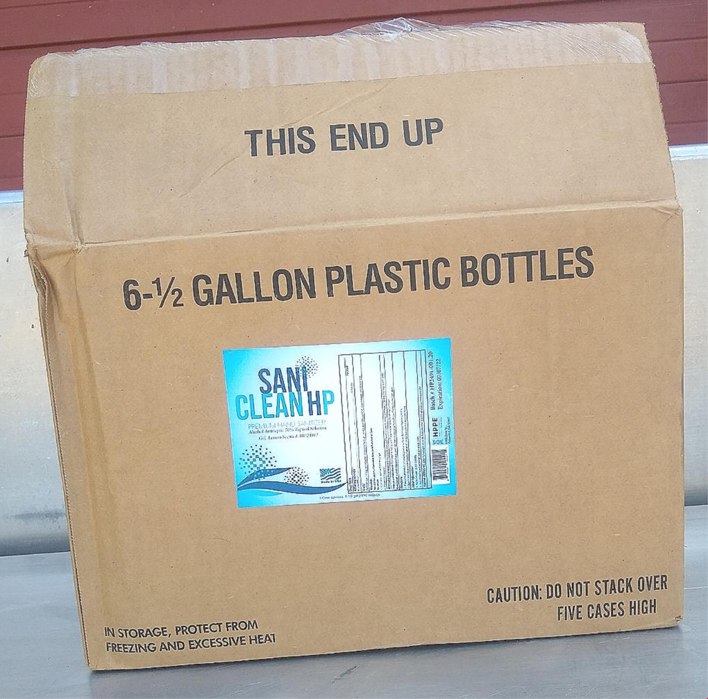 CARTON with SIX 1/2 GALLON BOX SANI CLEAN HAND SANITIZER LEMON SCENTED FREE SHIP