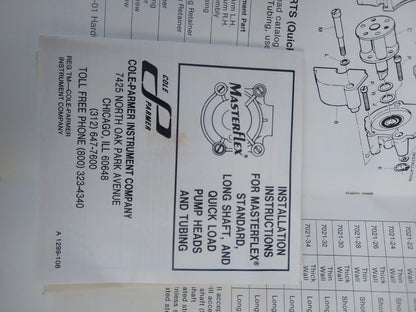 MASTERFLEX L/S EASY-LOAD MODEL 7518-10 & 2 PUMP HEADS 90DAY-WARRANTY WATCH VIDEO