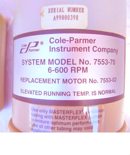 MASTERFLEX L/S EASY-LOAD MODEL 7518-10 & 2 PUMP HEADS 90DAY-WARRANTY WATCH VIDEO