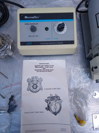 MASTERFLEX L/S EASY-LOAD MODEL 7518-10 & 2 PUMP HEADS 90DAY-WARRANTY WATCH VIDEO