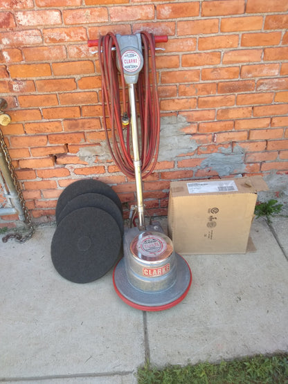 NILFISK CLARKE HEAVY DUTY 17" COMMERCIAL FM-17 FLOOR MACHINE WATCHVIDEO FREESHIP