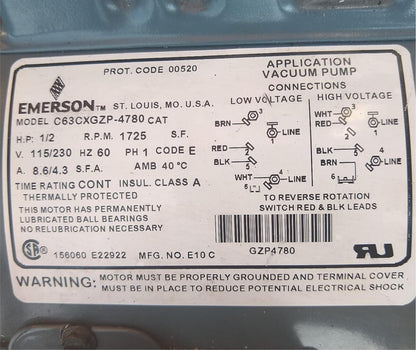 WELCH BELT DRIVEN DUOSEAL1402N CHEMSTAR VACUUM PUMP 1x10⁻⁴To WATCHVIDEO FREESHIP