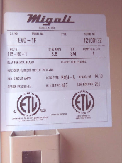 MIGALI® EV0-1F COMMERCIAL REACH-IN 1DOOR FREEZER 23.3cuft 90DAYWARRANTY FREESHIP