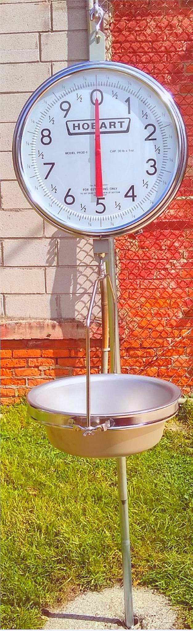 HOBART PR30-1 30LB 1-oz COMMERCIAL DUAL FACE HANGING DIAL ANALOG SCALE FREE SHIP