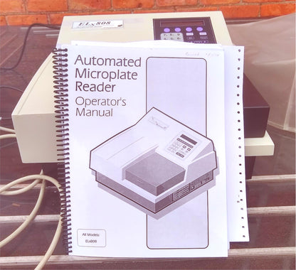 BIOTEK ELX808-IU ULTRA 96-WELL ABSORBANCE MICROPLATE READER MANUAL FREE SHIP