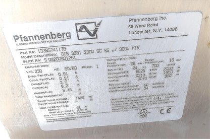 PFANNENBERG DTS 3281 COOLING UNIT with APX TYPE 3R ENCLOSURE FREESHIP