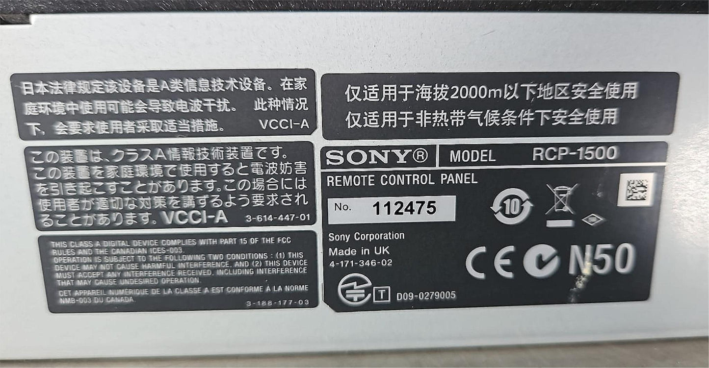 100%WARRANTY SONY RCP-1500 REMOTE CONTROL PANEL UNIT for HDC CAMERAS FREE SHIP