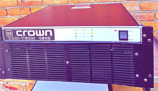 2 100%WARRANTY CROWN COM-TECH 1610 STEREO POWER AMPLIFIER DUAL CHANNEL AMPLIFIER