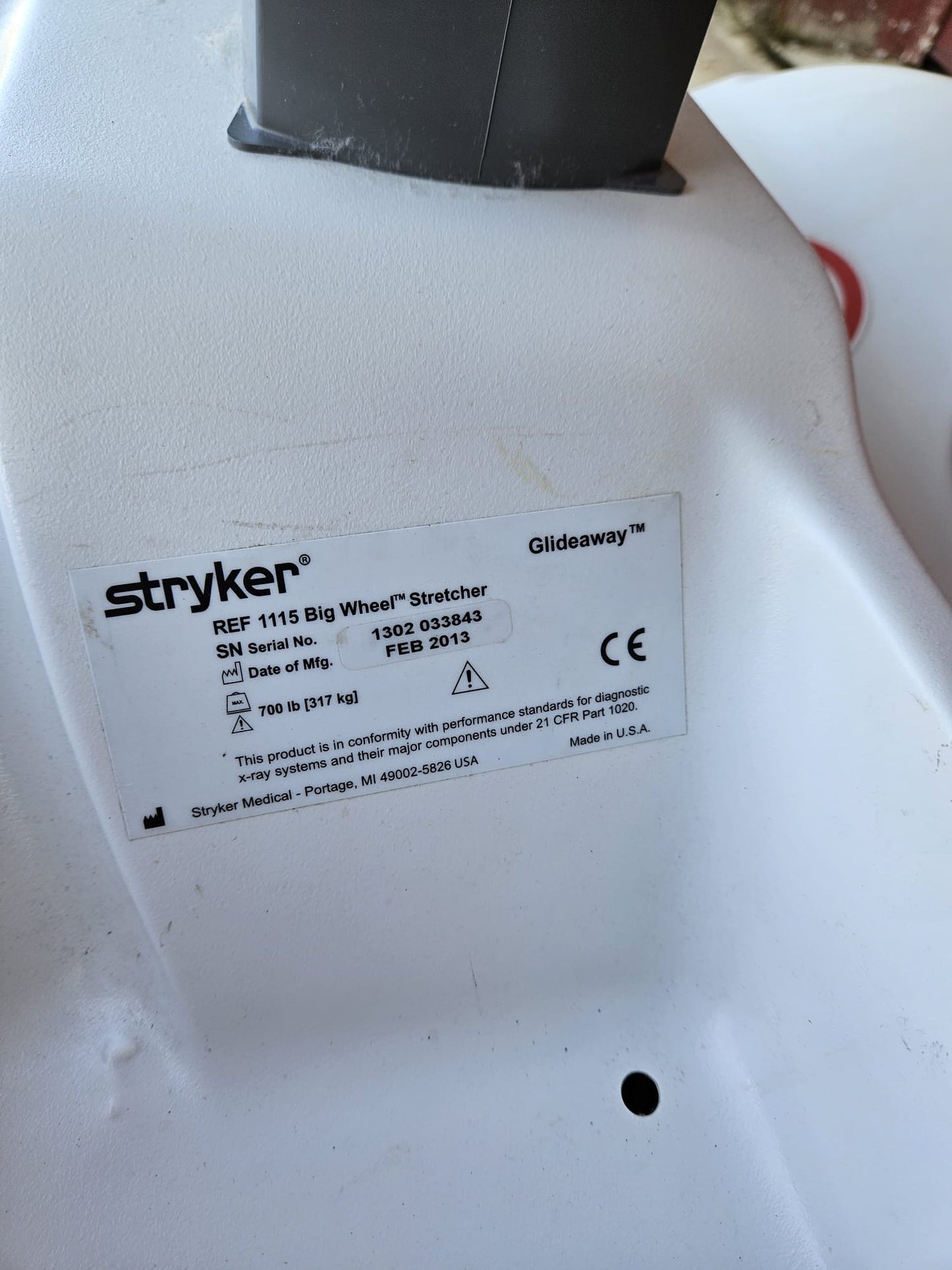 WARRANT STRYKER 1115 BIG WHEEL 700Lbs Capacity HOSPITAL MATTRESS GURNEY FREESHIP