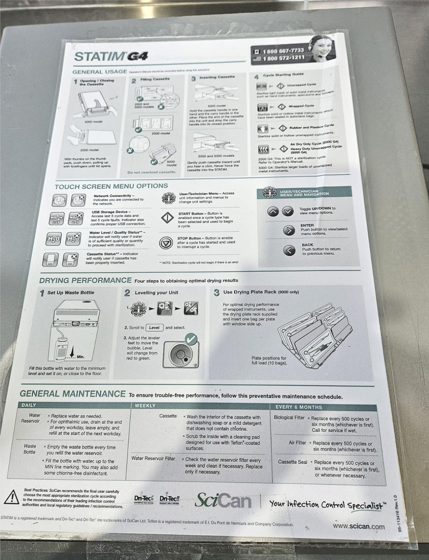 FOR PARTS SciCan STATIM 5000 STERILIZER AUTOCLAVE & TRAY CARTRIDGE FREE SHIP