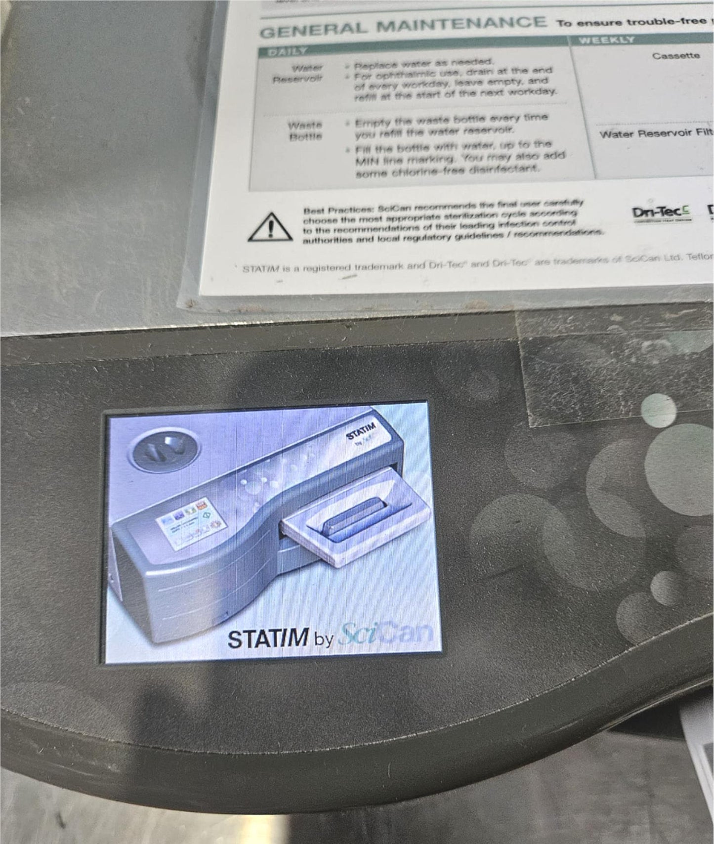 FOR PARTS SciCan STATIM 5000 STERILIZER AUTOCLAVE & TRAY CARTRIDGE FREE SHIP