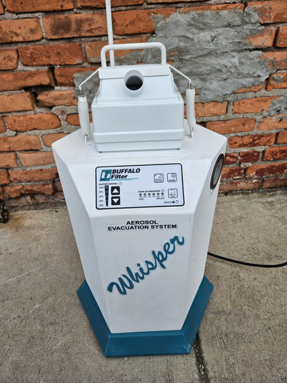 120DAYWARRANTY BUFFALO WHISPER 333592 AEROSOL FUME EVACUATION MACHINE WATCHVIDEO