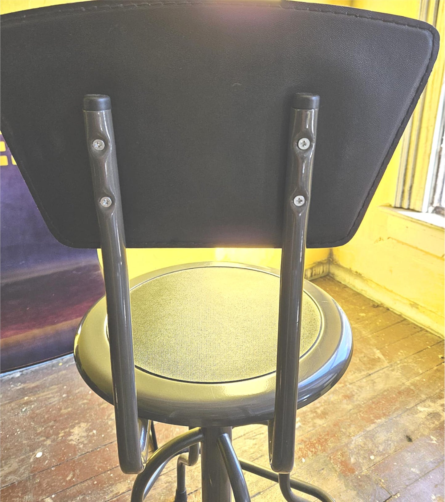 SIX SAFCO 6664 DIESEL SWIVEL HIGH BASE ADJUSTABLE INDUSTRIAL STOOL RECYC/LEATHER