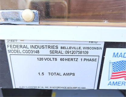 WARRANTY 31"x 48"x35" FEDERAL CURVED GLASS LIGHT BAKERY DISPLAY CABINET FREESHIP