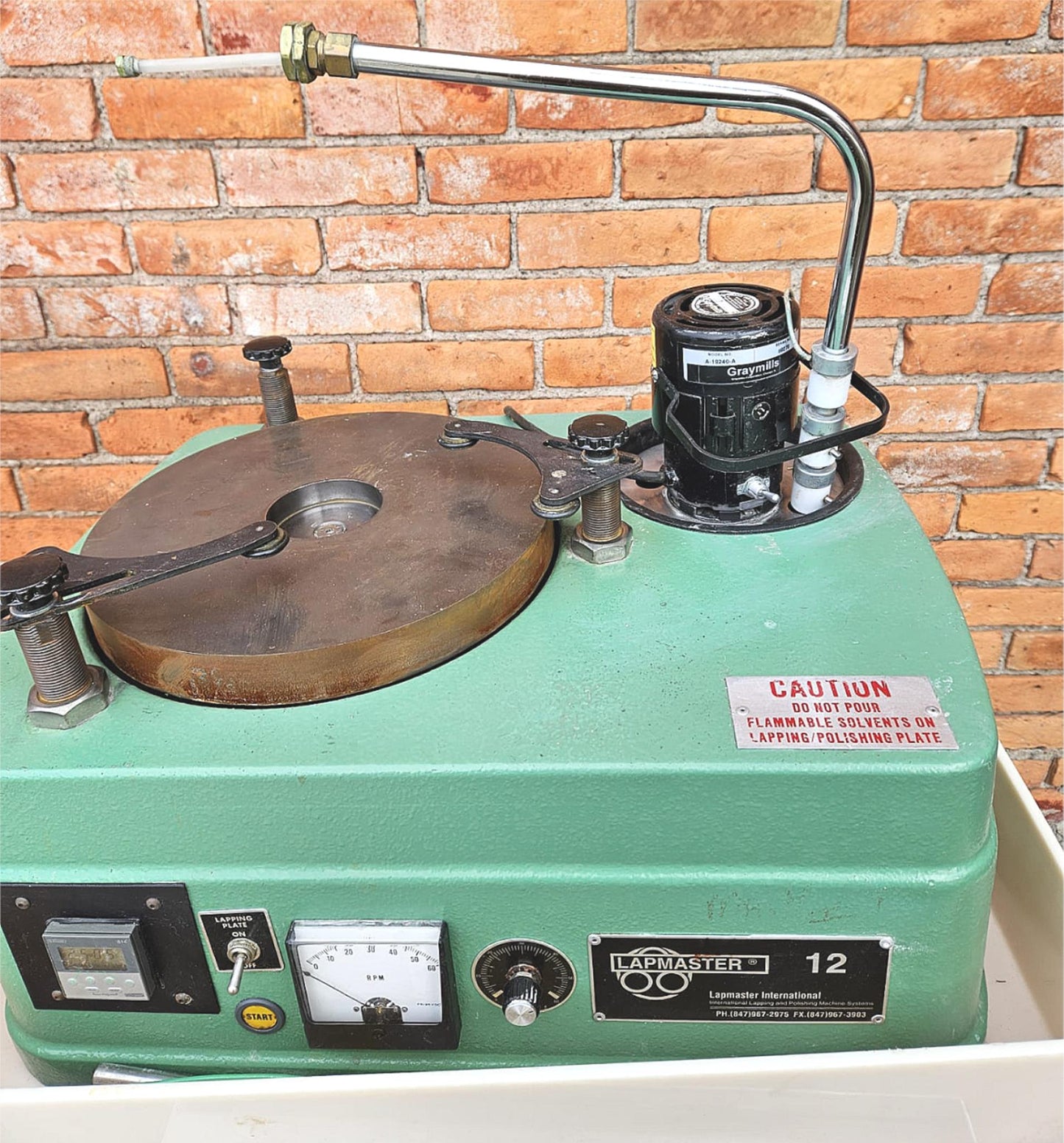 LAPMASTER 12 BENCH TOP OPEN FACE LAPPING POLISHING MACHINE WATCH VIDEO FREE SHIP