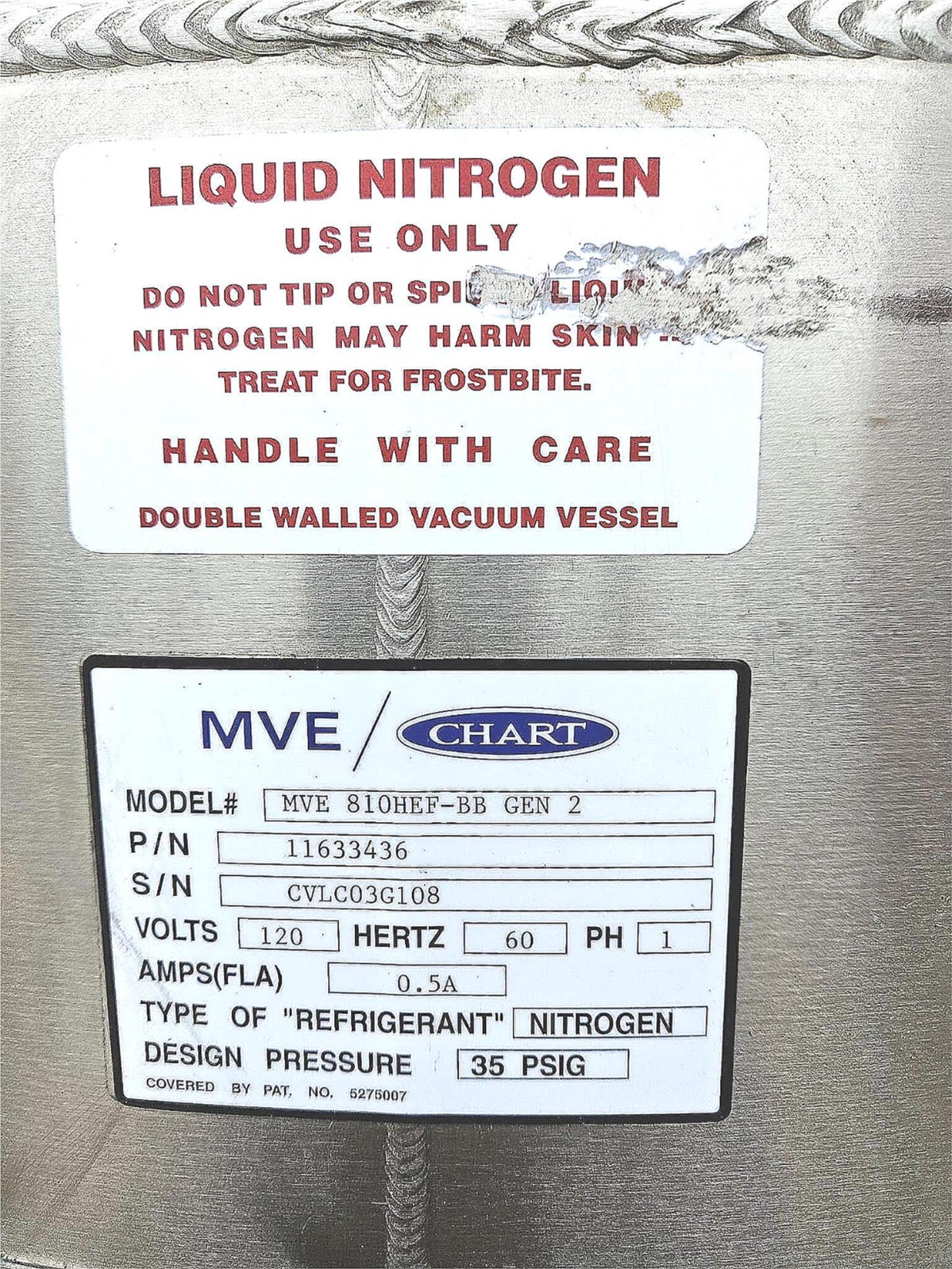 CHART MVE 810HEF-BB G2 CRYOTANK FREEEZER 90DAYWARRANTY WATCH VIDEO FREE SHIP