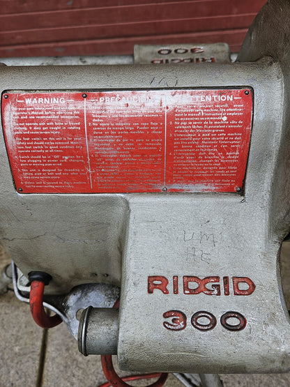 RIDGID 300 PIPE THREADER w/ 3 DIES NO CUTTER WORKING FINE WATCH-VIDEO FREE-SHIP