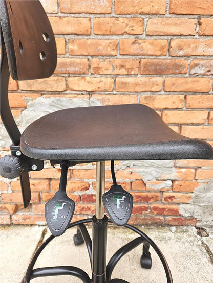 LOT of SIX BIO-FIT BLACK STOOL OFFICE MEDICAL CLINIC EXAM STOOLs WHEELS FREESHIP