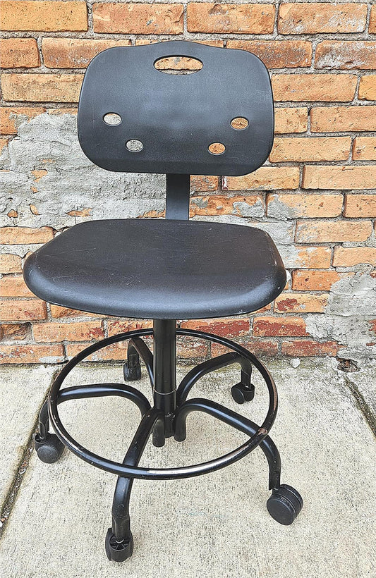 LOT of SIX BIO-FIT BLACK STOOL OFFICE MEDICAL CLINIC EXAM STOOLs WHEELS FREESHIP