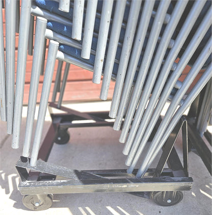 32 UNITS - TWO RACKS of 16 VERSA KI STACKABLE CHAIRS RACK ON WHEELS FREE SHIP