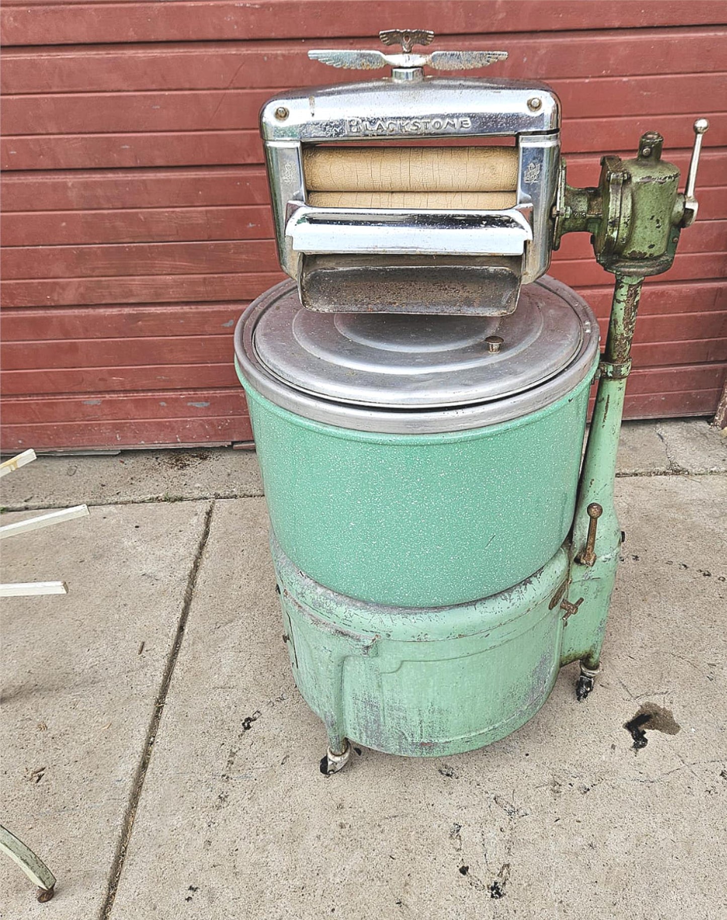 VINTAGE RARE 1930s BLACKSTONE WASHING MACHINE w/ WRINGER & DRYING STAND FREESHIP